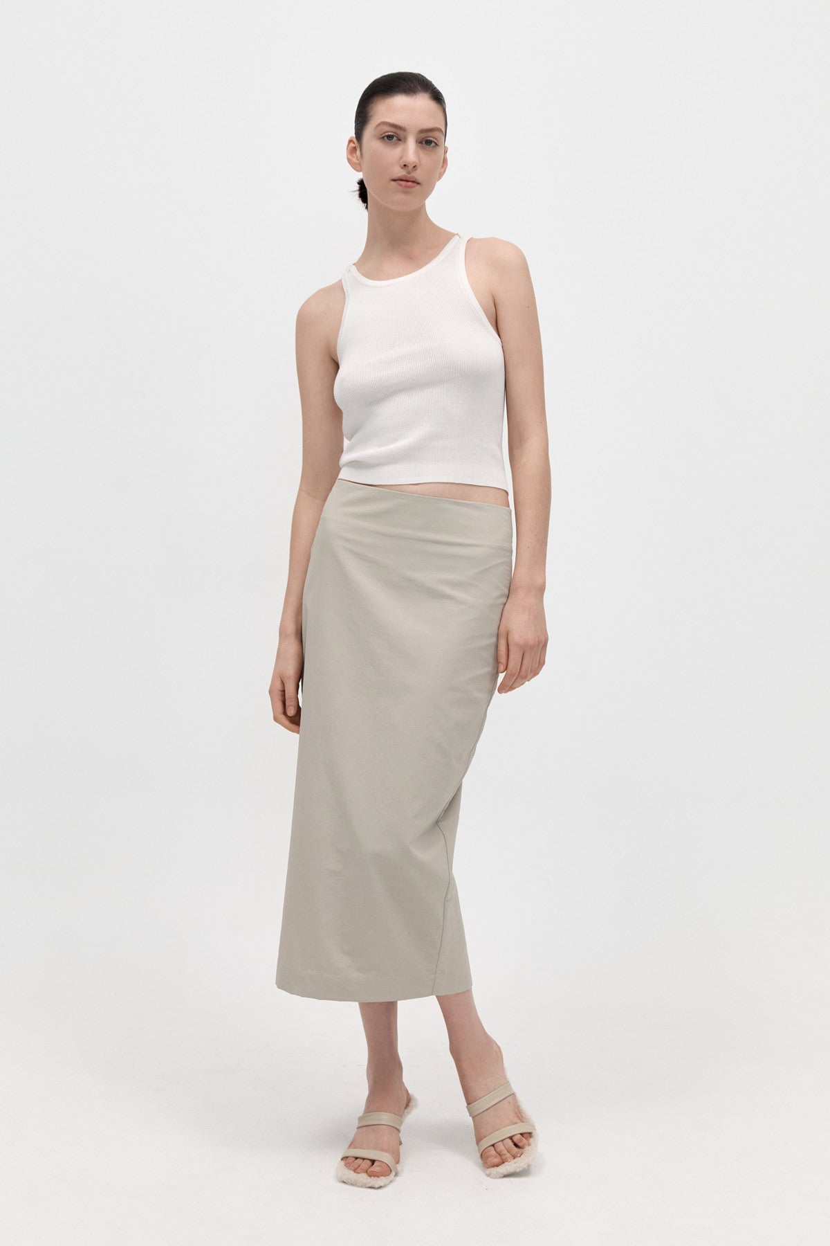 Low Waist Pencil Skirt - Birch