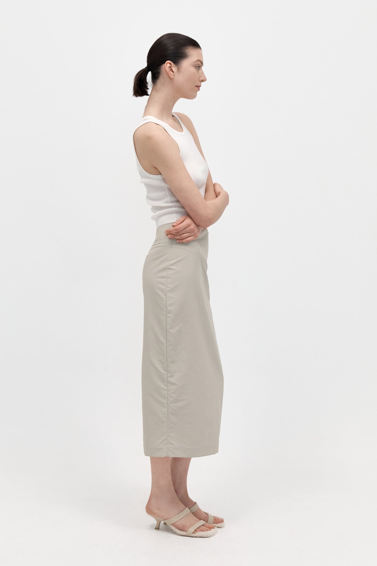 Low Waist Pencil Skirt - Birch