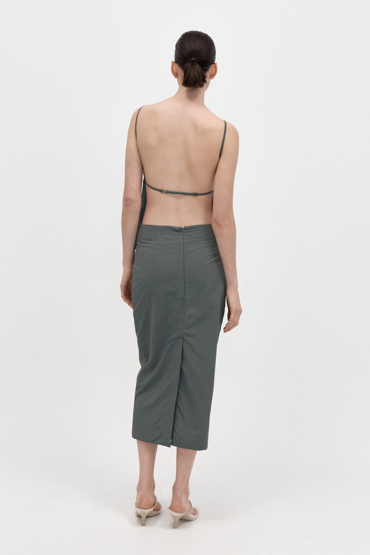 Low Waist Pencil Skirt - Thyme