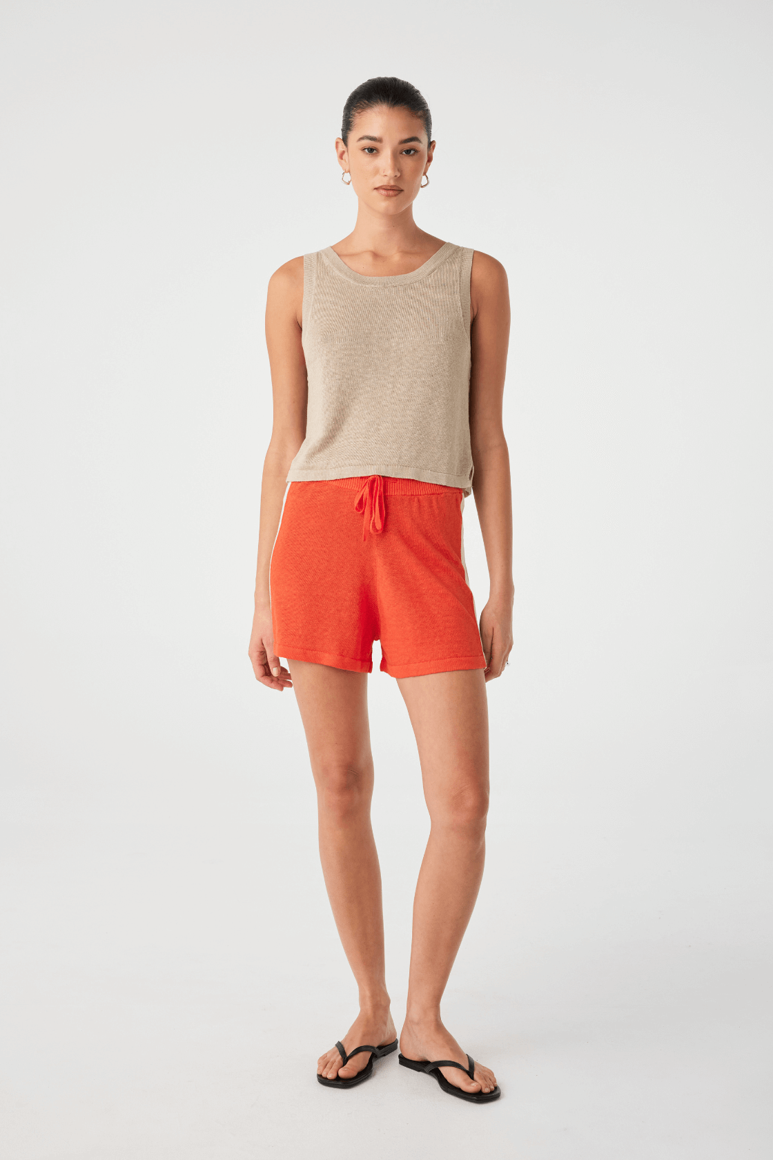 Larri Linen Short - Hibiscus & Sand