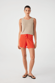 Larri Linen Short - Hibiscus & Sand
