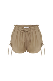 Noa Shorts - Cotton Silk Shorts Taupe