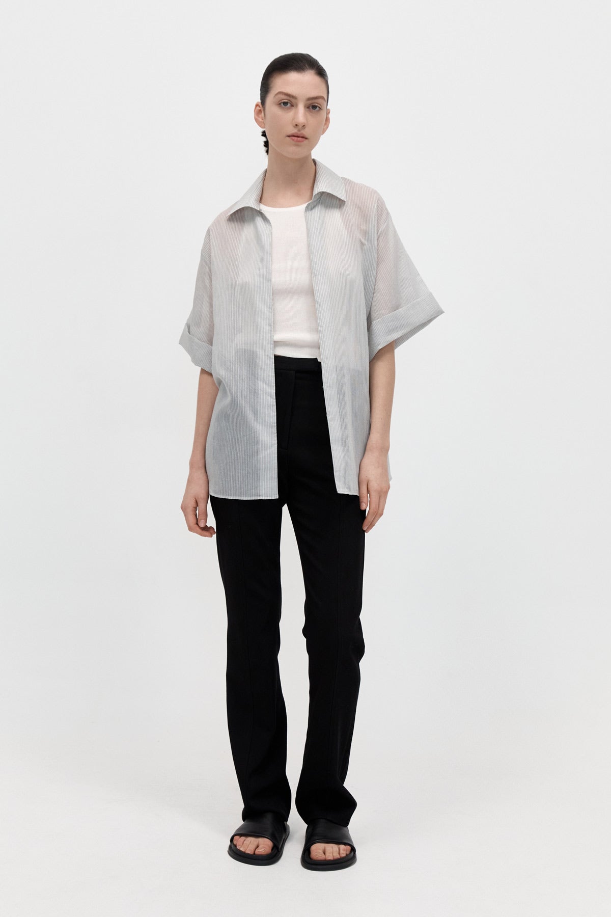 Oversized Shirt - Sheer Stripe