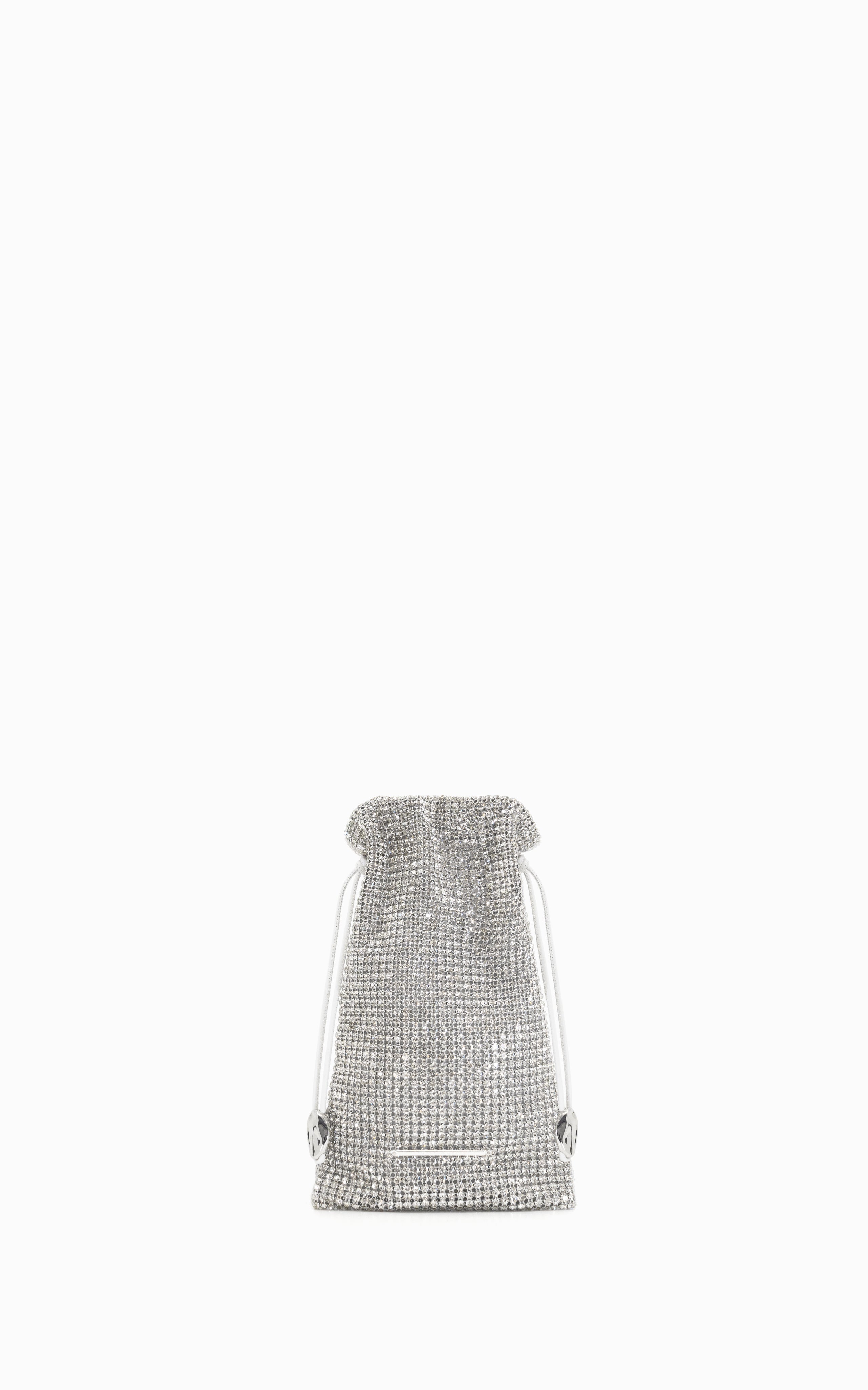 Pebble Crossbody Pouch | White Diamante
