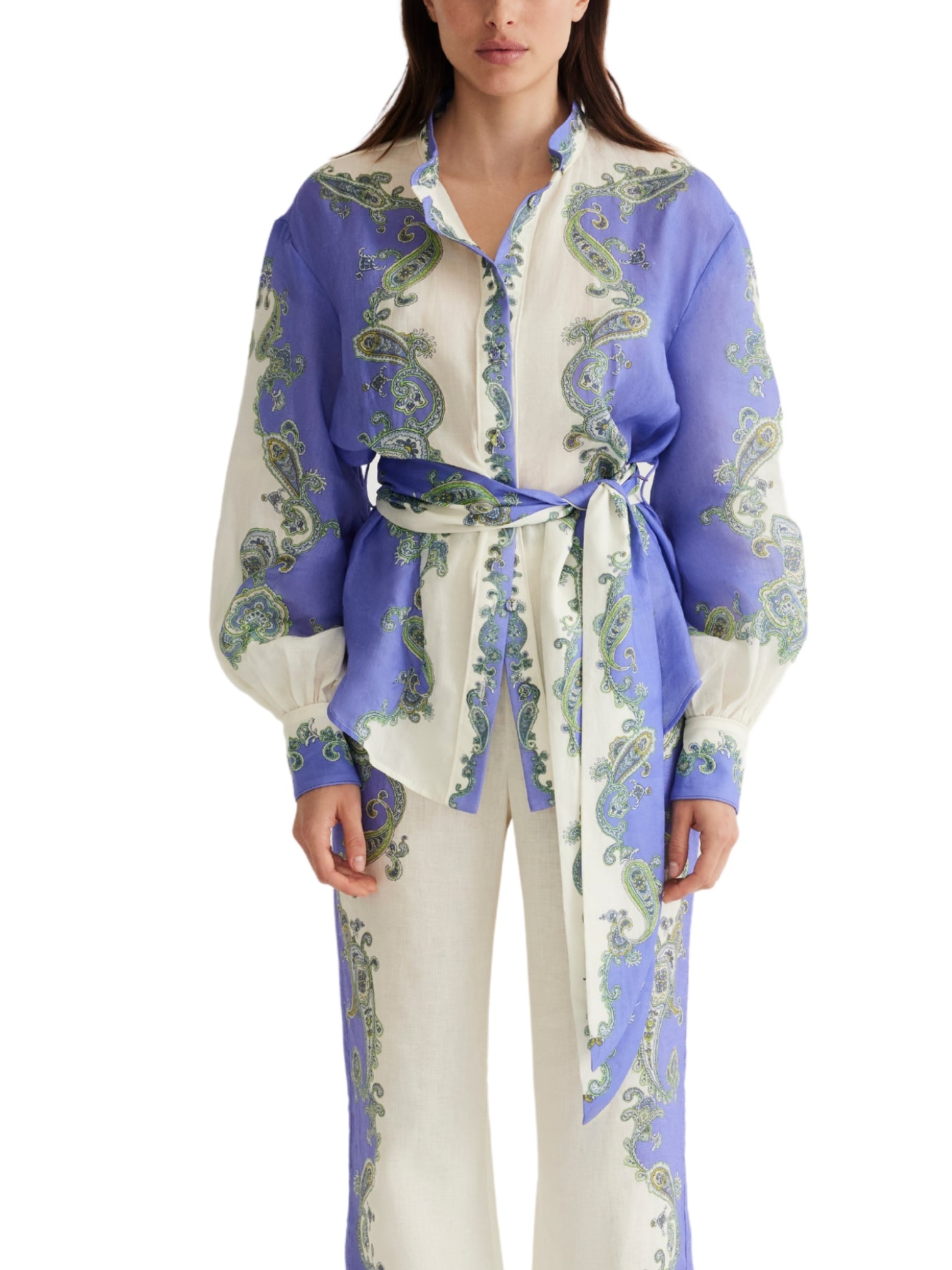 Otto Removable Waist Tie Shirt Cornflower