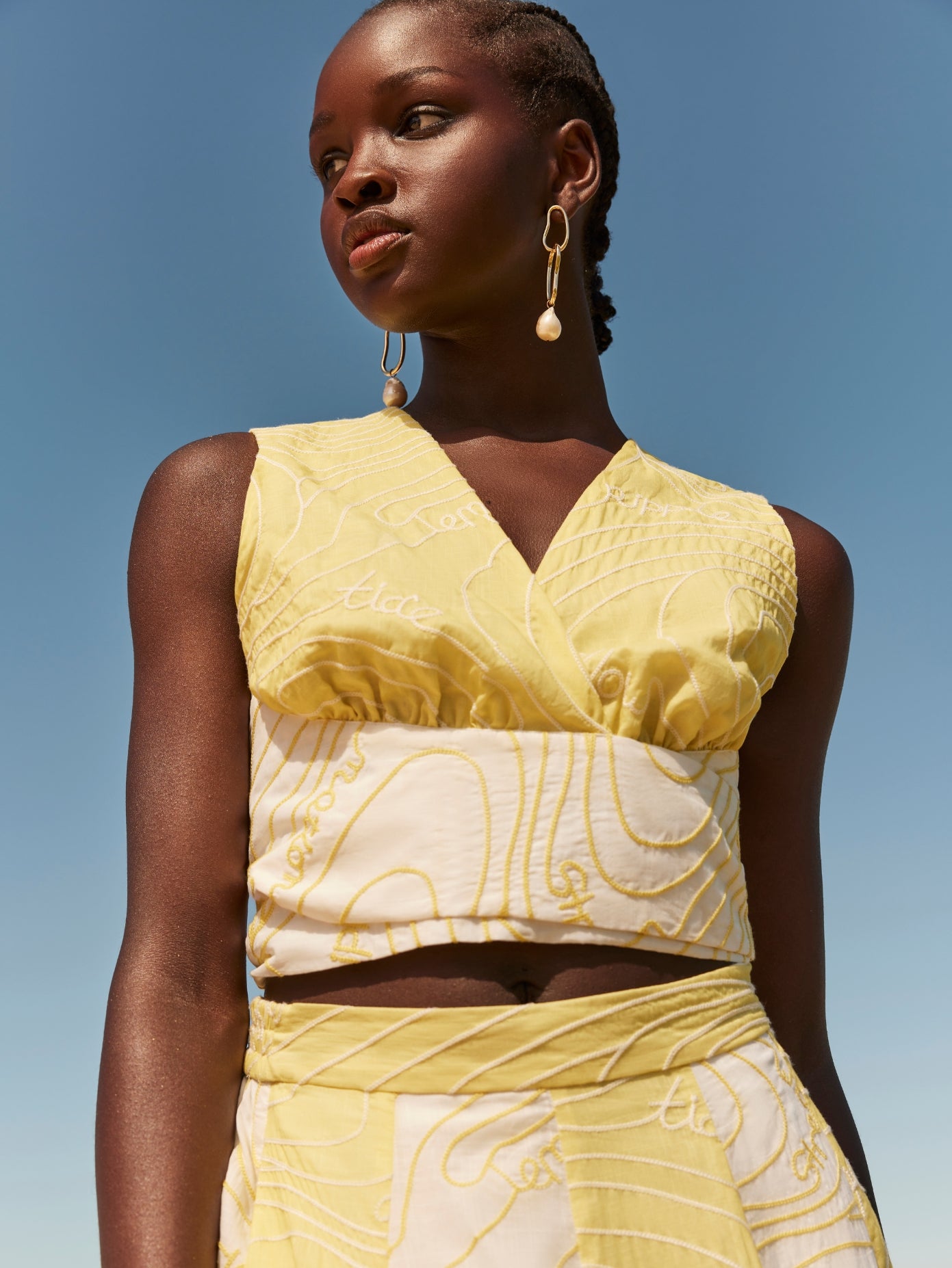 Surge Wrap Tie Waist Crop Zest