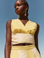 Surge Wrap Tie Waist Crop Zest
