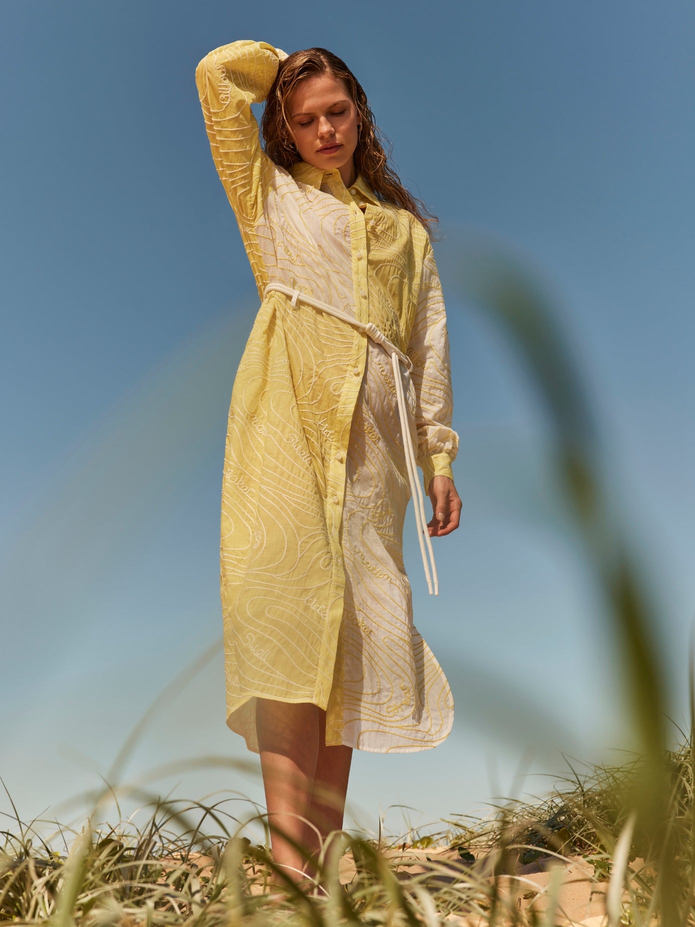 Surge Belted Shirt Dress Zest