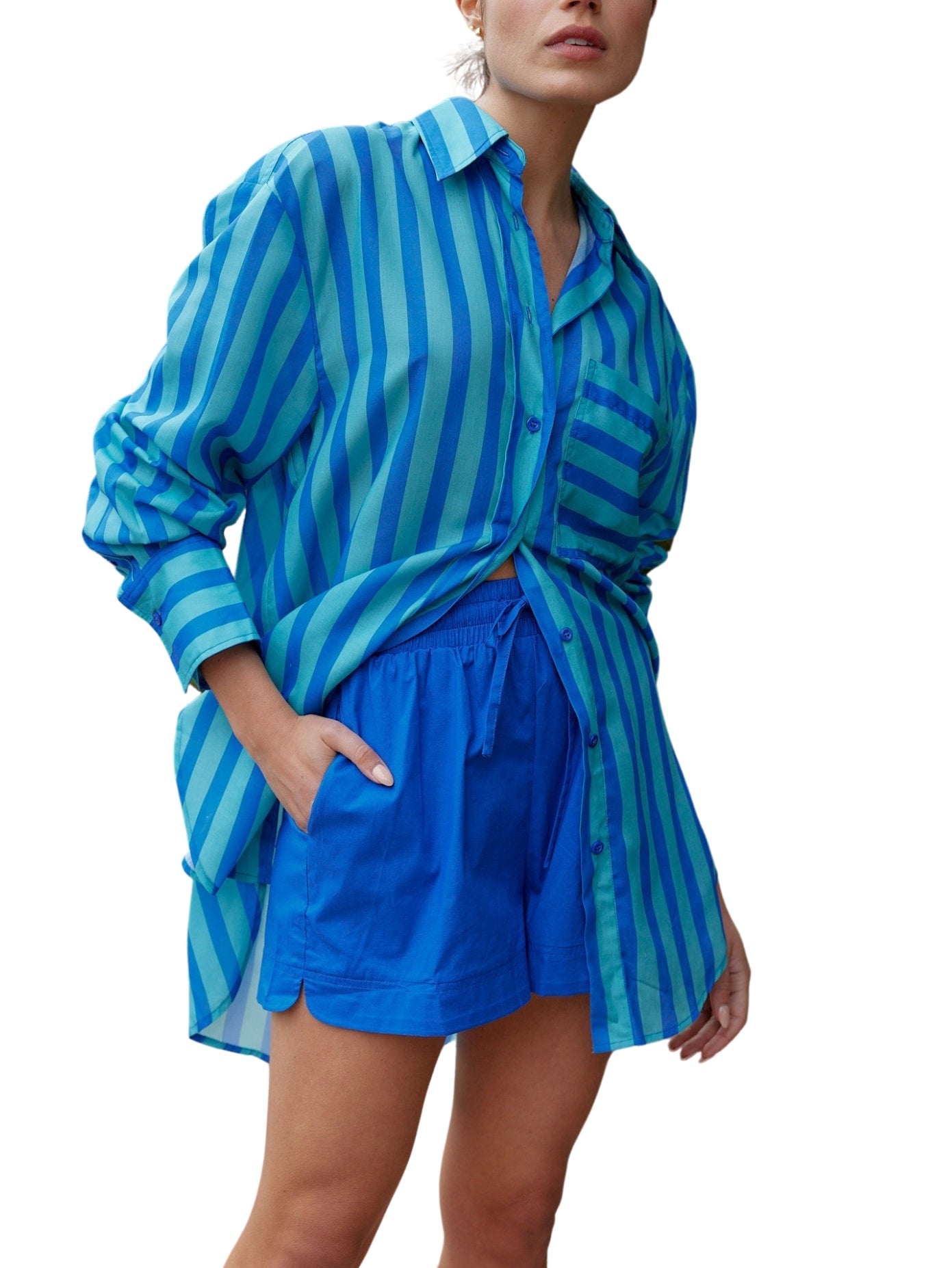 The Buddy Shirt In Lapis Sea Stripe