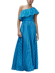 The Emil Dress In Lapis Sea Stripe