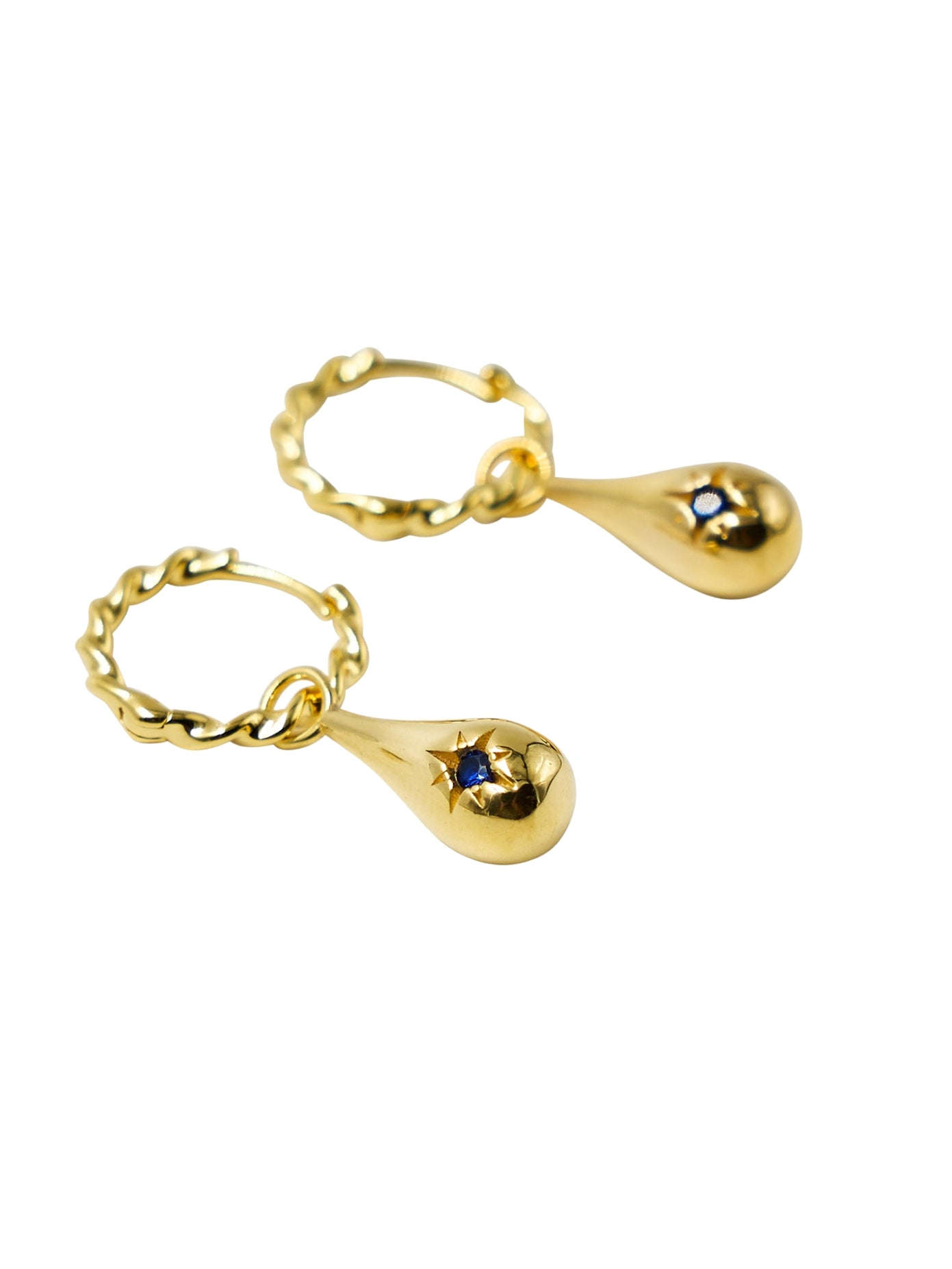 Tear Drop Twist Earring lapis/gold