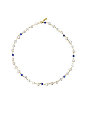 Marie Pearl Choker lapis/gold