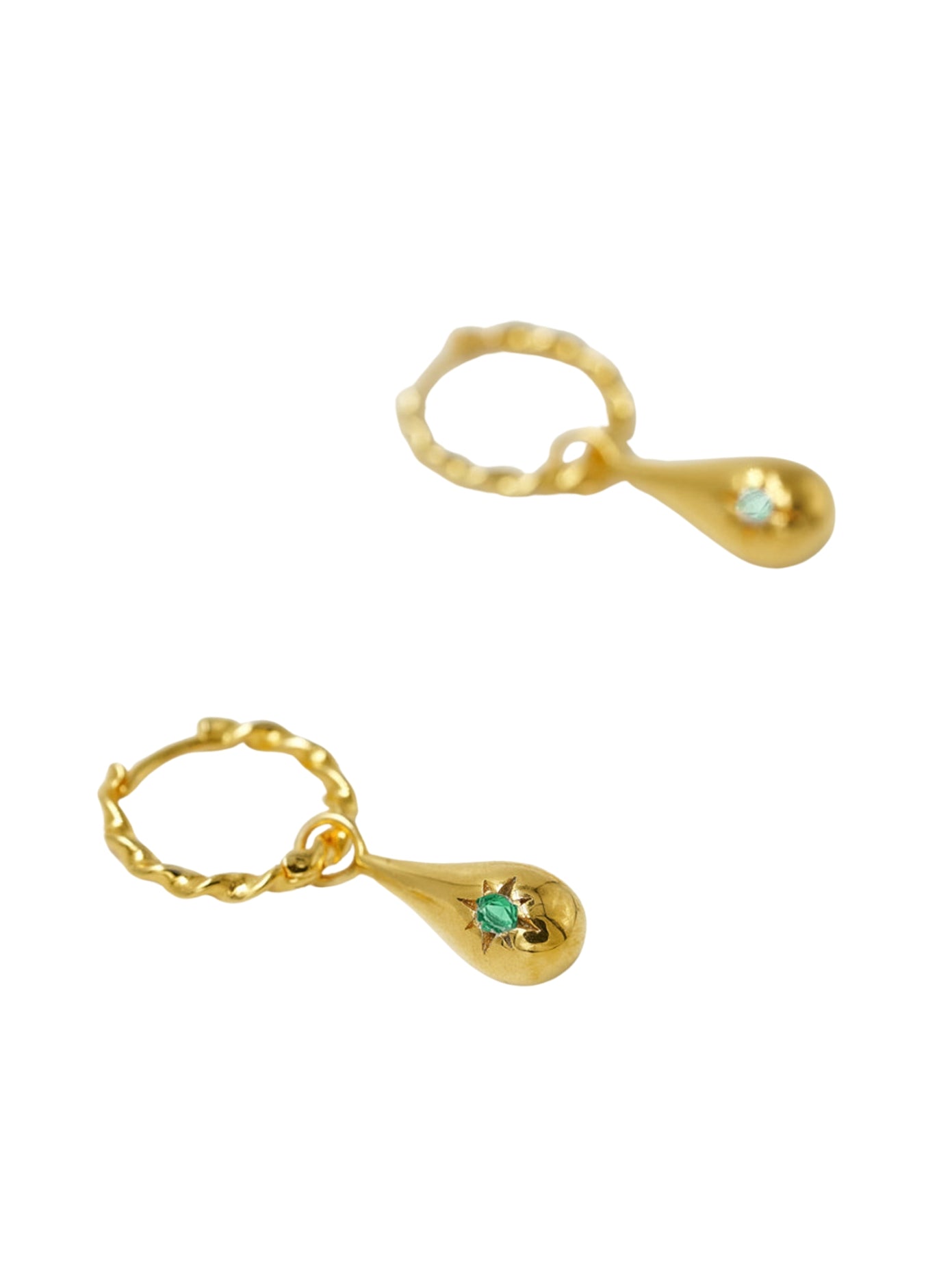 Tear Drop Twist Earring green/gold