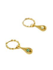 Tear Drop Twist Earring green/gold