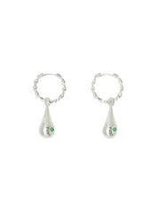 Tear Drop Twist Earring green/silver