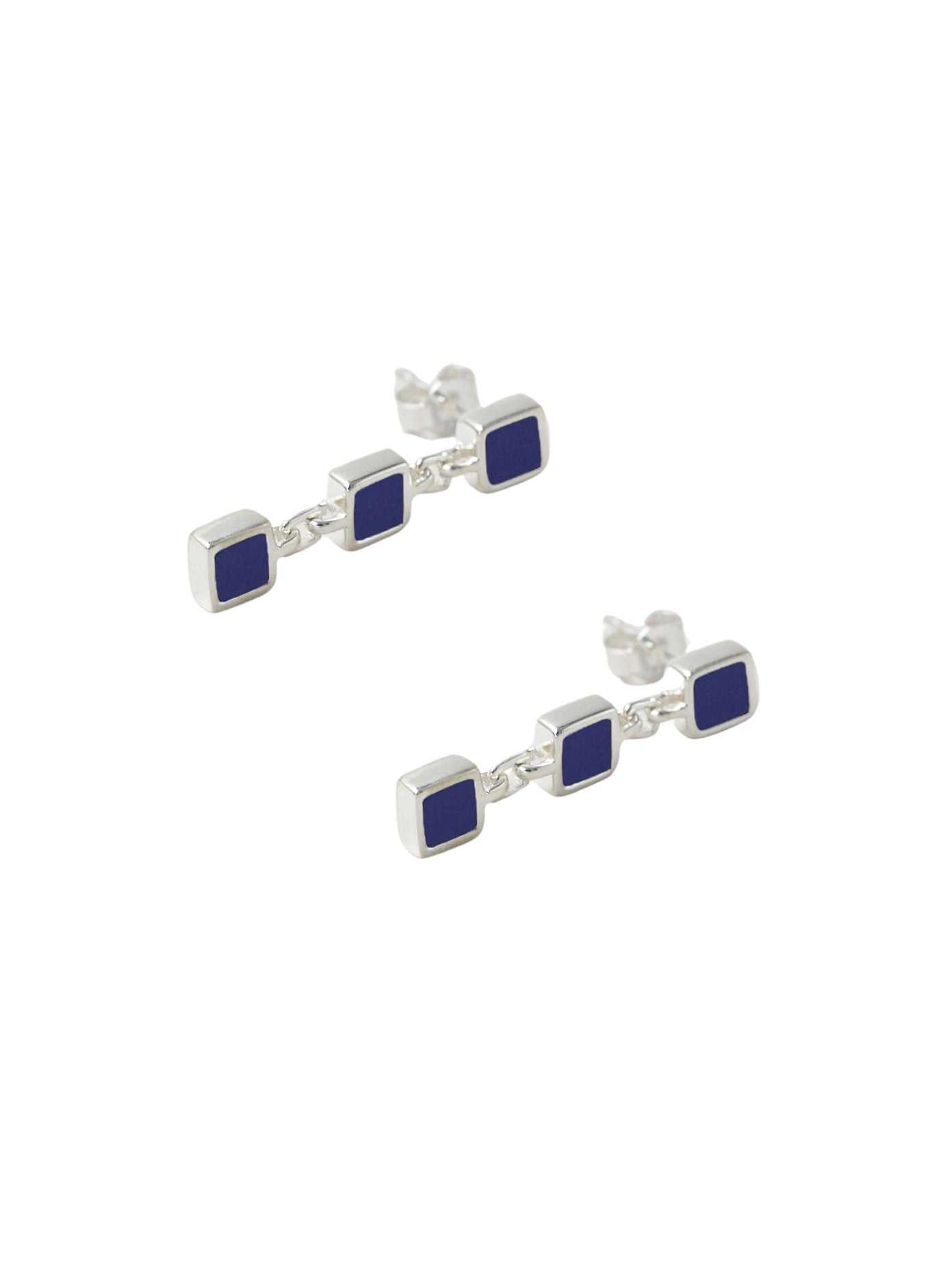 Santiago Triple Drop Earring lapis/silver