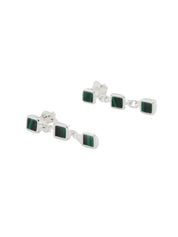 Santiago Triple Drop Earring green/silver