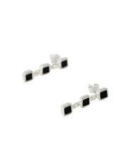 Santiago Triple Drop Earring black/silver