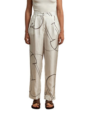 Emery Trouser | Silk Print Naturale