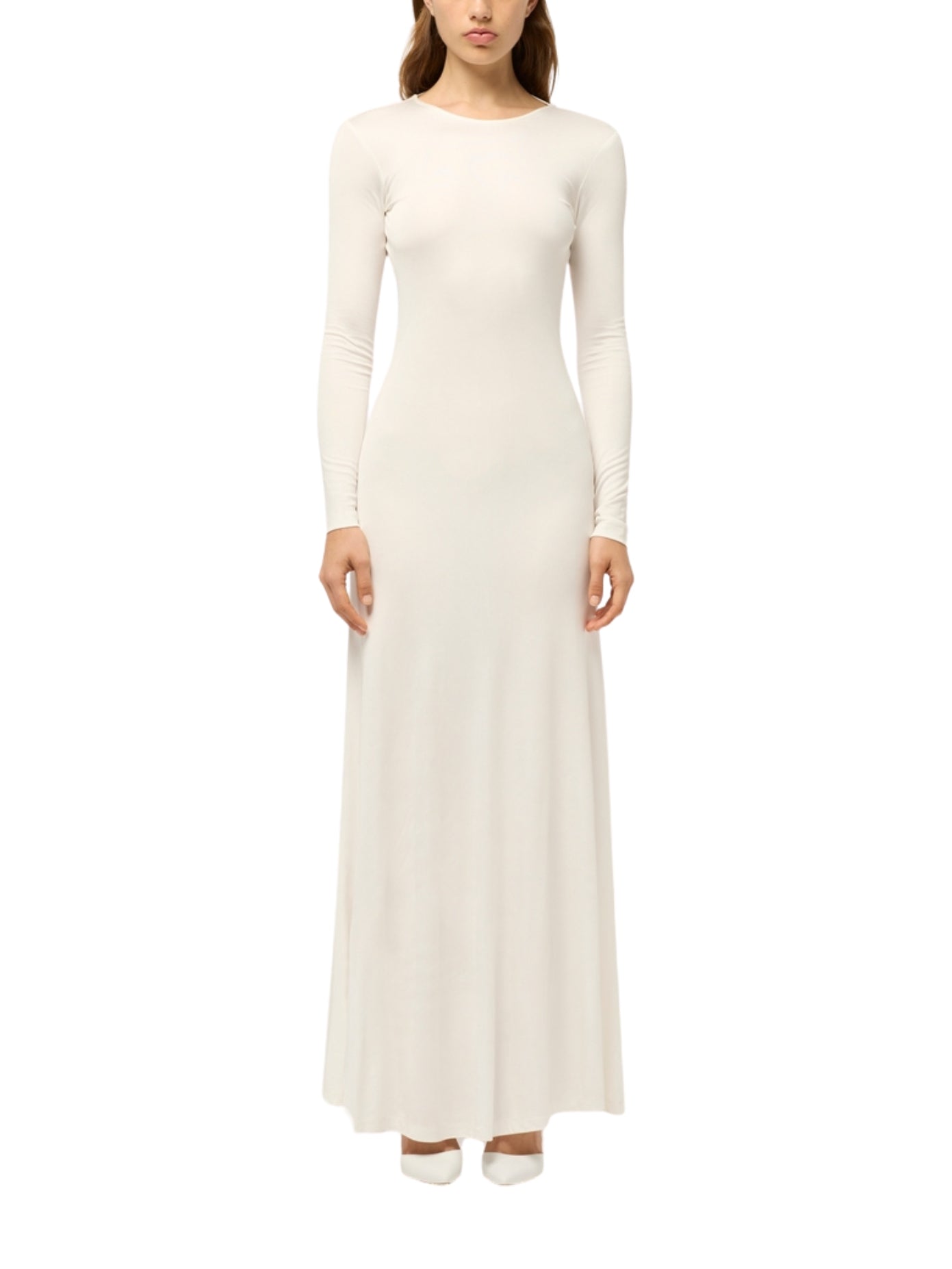 Womens Reverse V Neck Maxi Dress White