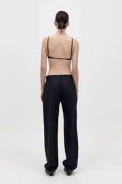 Pinstripe Tailored Trousers - Black