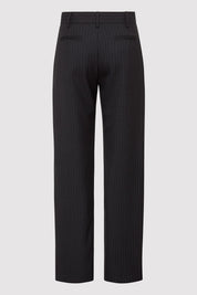 Pinstripe Tailored Trousers - Black