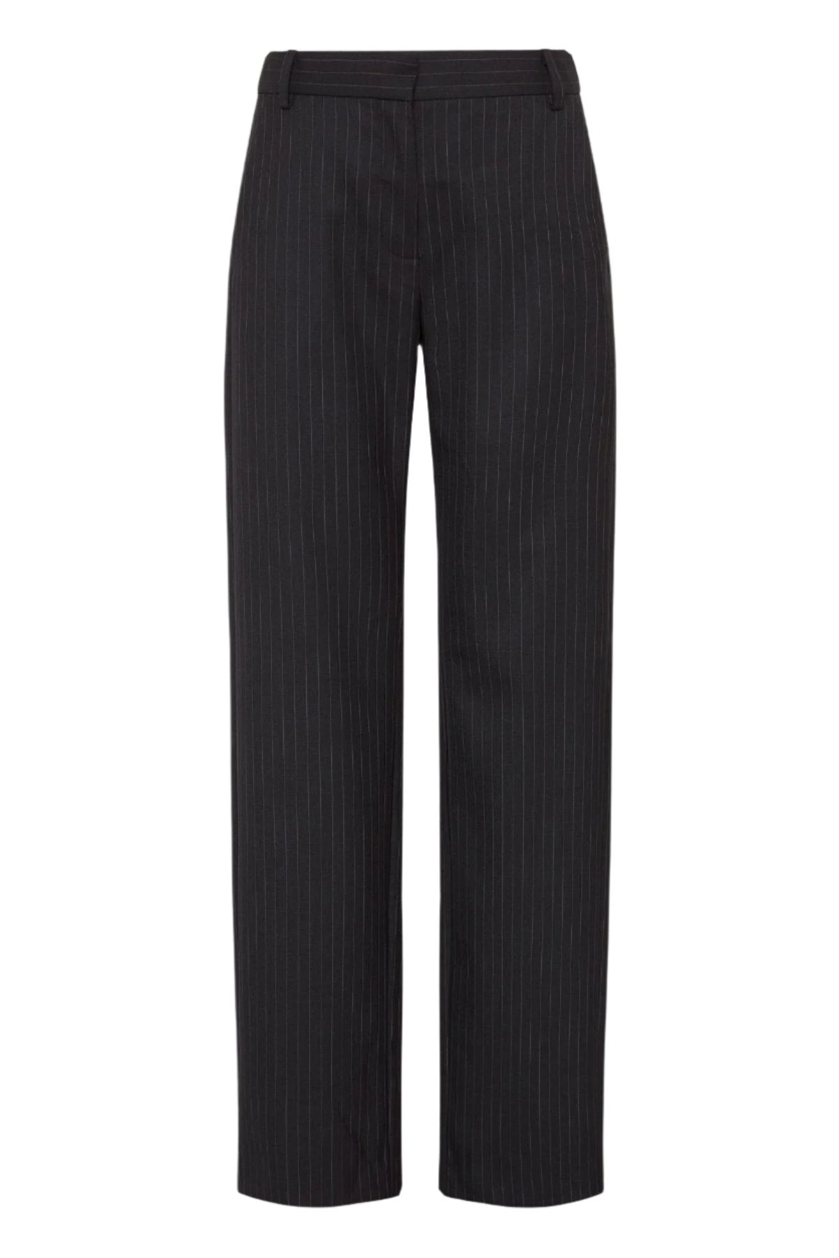 Pinstripe Tailored Trousers - Black