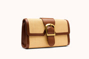 2.8 Raffia and Cognac Small Bag Raffia and Cognac