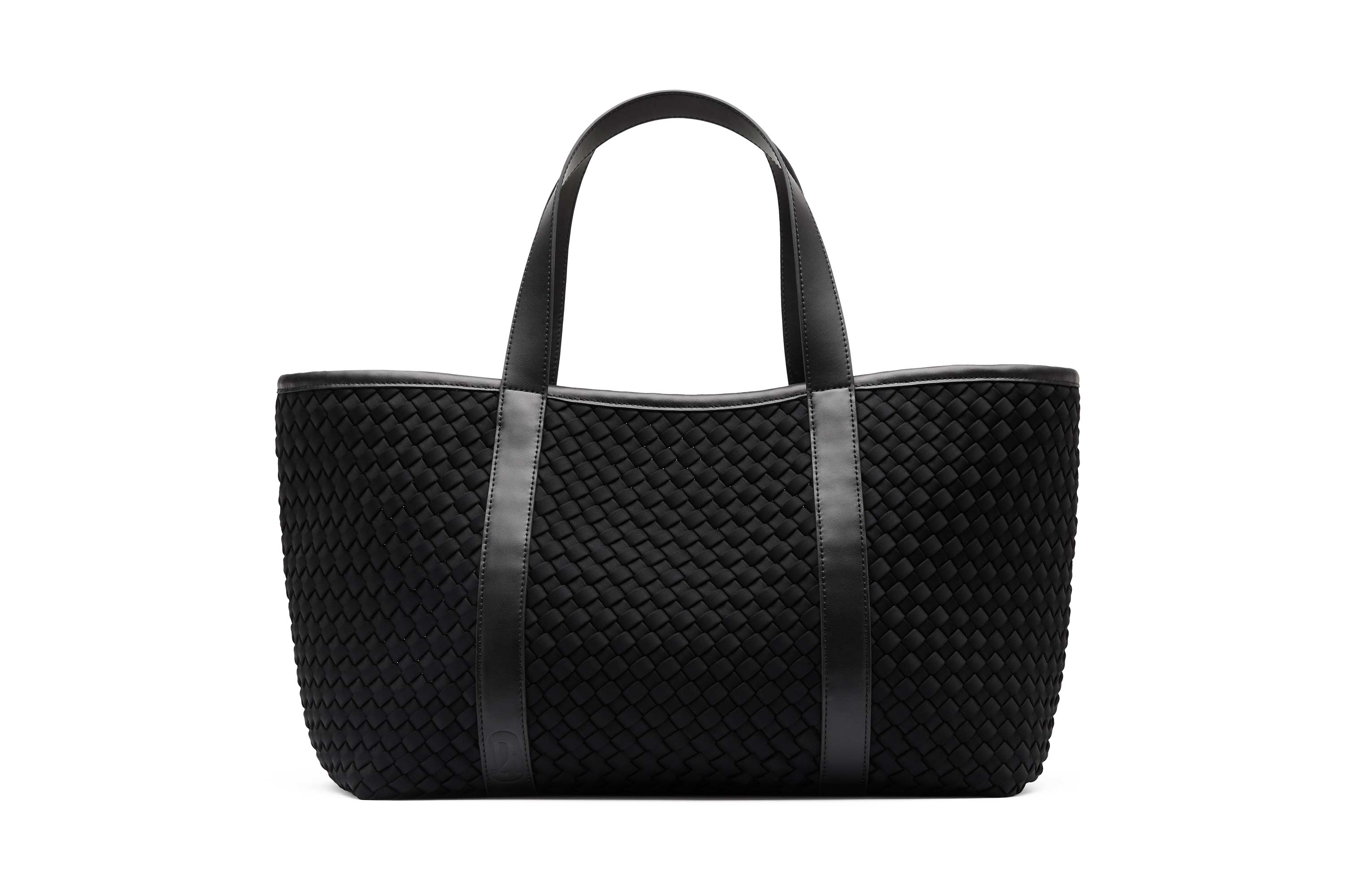 18.56 Woven Neoprene with Leather Carry-All Tote Black