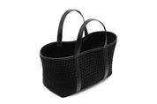 18.56 Woven Neoprene with Leather Carry-All Tote Black