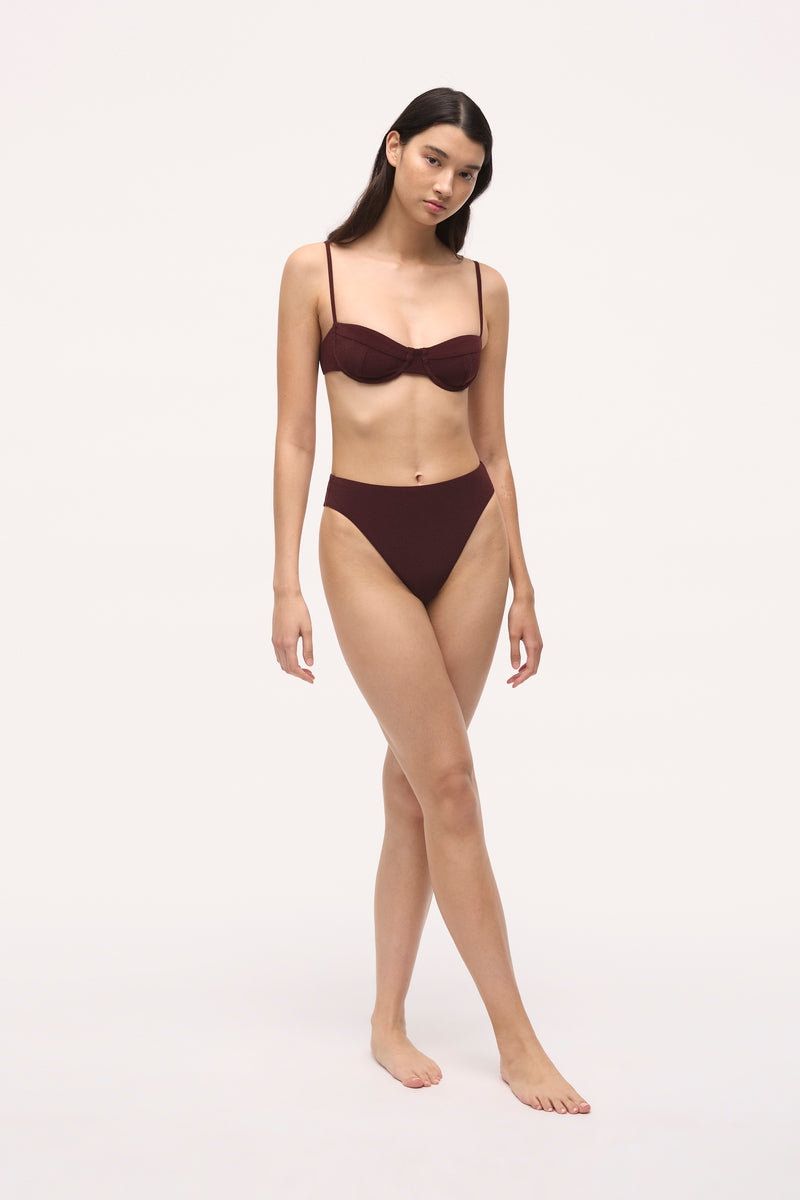 Nora Demi Bra | Micro Terry | Coffee