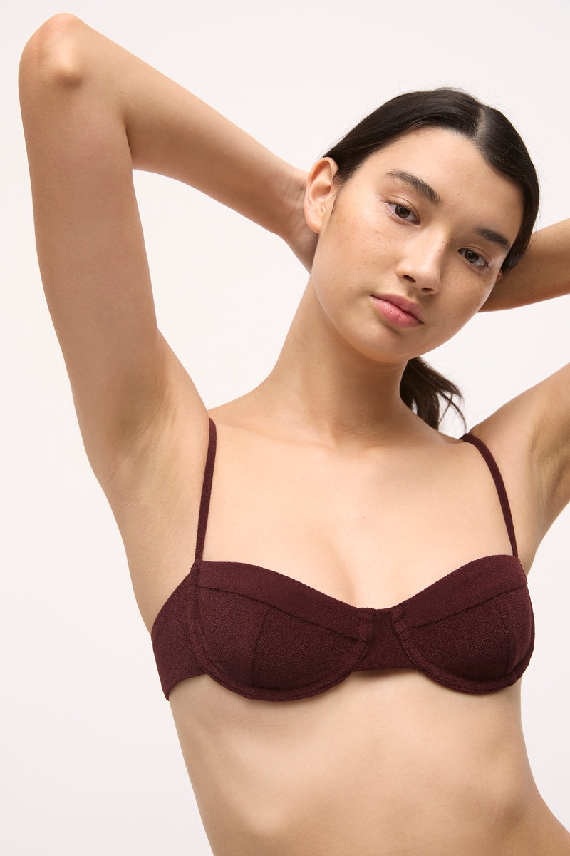 Nora Demi Bra | Micro Terry | Coffee