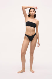 Harper Bandeau Top | Micro Terry | Black