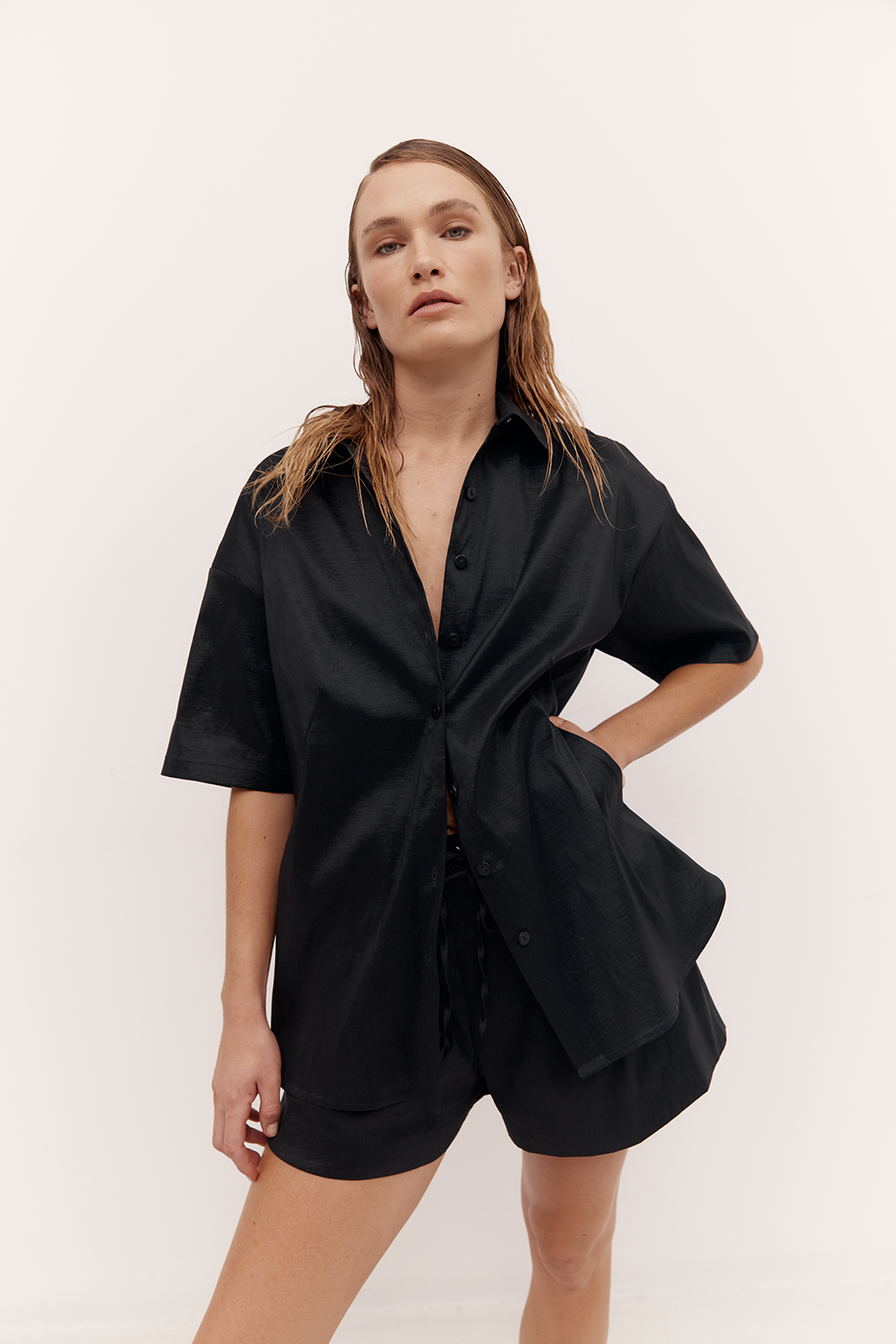 Leisure Shirt Taffeta Black