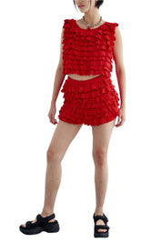 Wave Crochet Shorts - Salsa