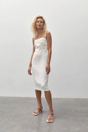 Linen Open Back Dress - Ivory