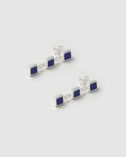 Santiago Triple Drop Earring lapis/silver