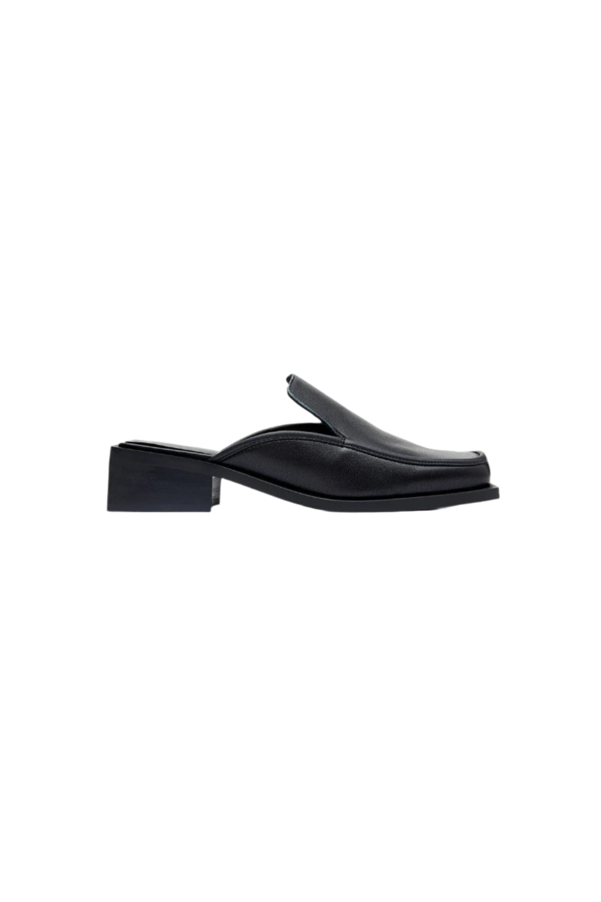 Square Toe Mule - Black