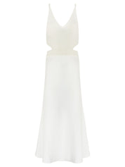Knitted Cami Bias Dress Cream