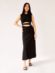 Verner Multi Corset Bind Dress Black