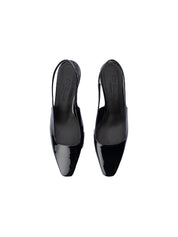 Cecilia Slingback Heels Black Patent