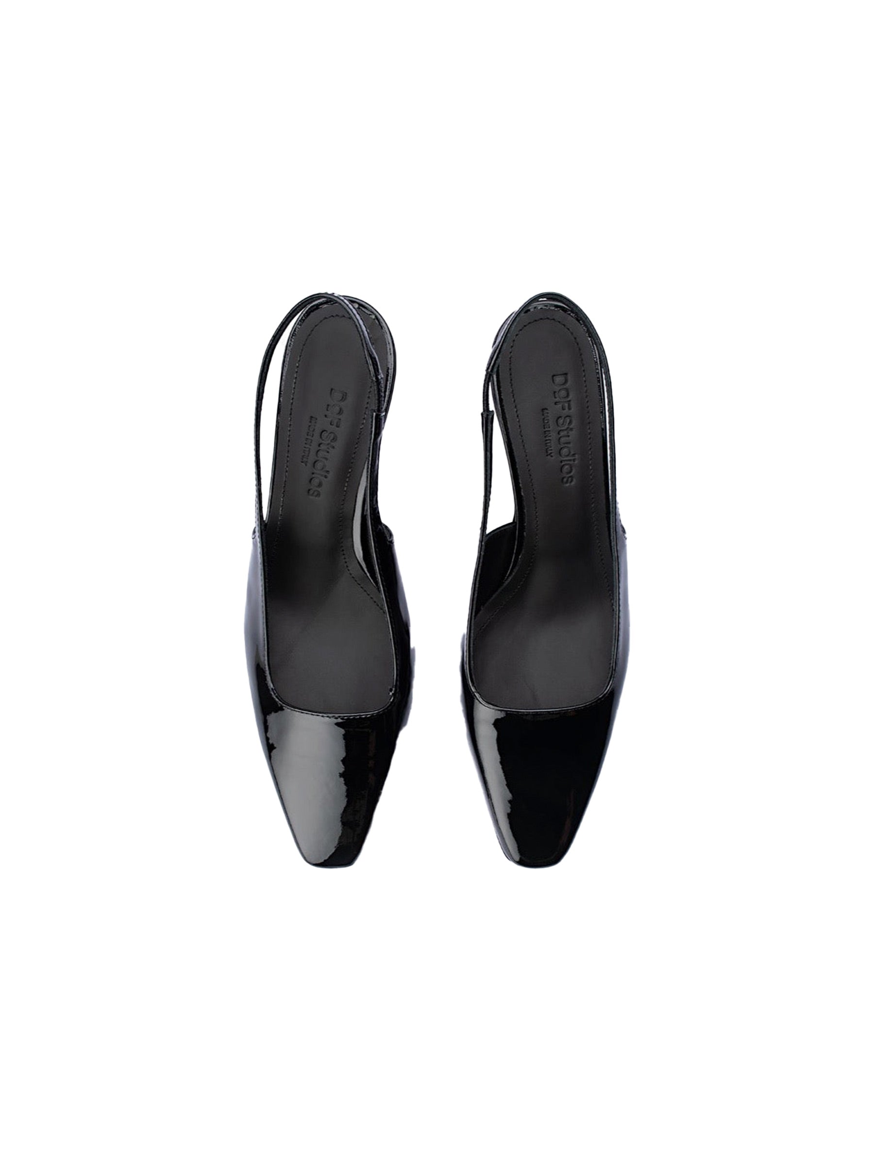 Cecilia Slingback Heels Black Patent