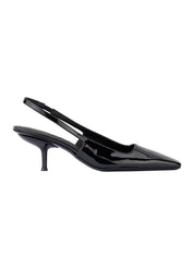 Cecilia Slingback Heels Black Patent