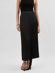 Mono Split Column Skirt Black