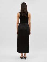 Mono Split Column Skirt Black
