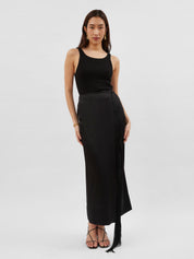 Mono Split Column Skirt Black
