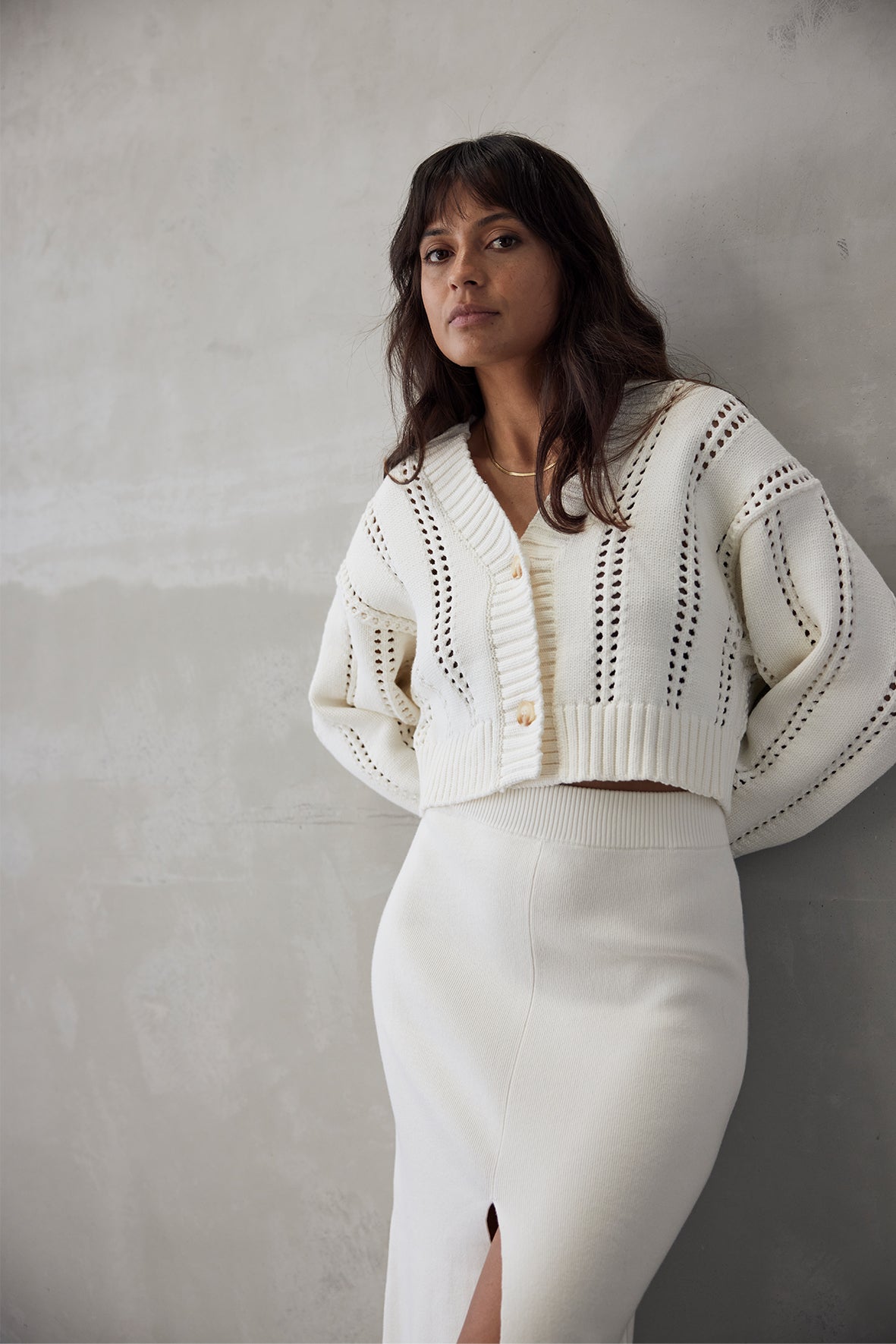 Kora Cropped Cardigan - Cream