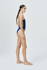 Fine Strap Asymmetric One Piece | Pacific Blue