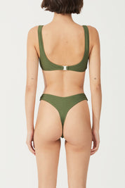 Signature Crop Bralette Top - Khaki
