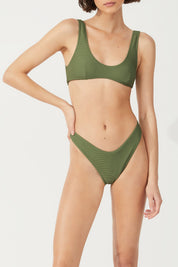 Signature Crop Bralette Top - Khaki